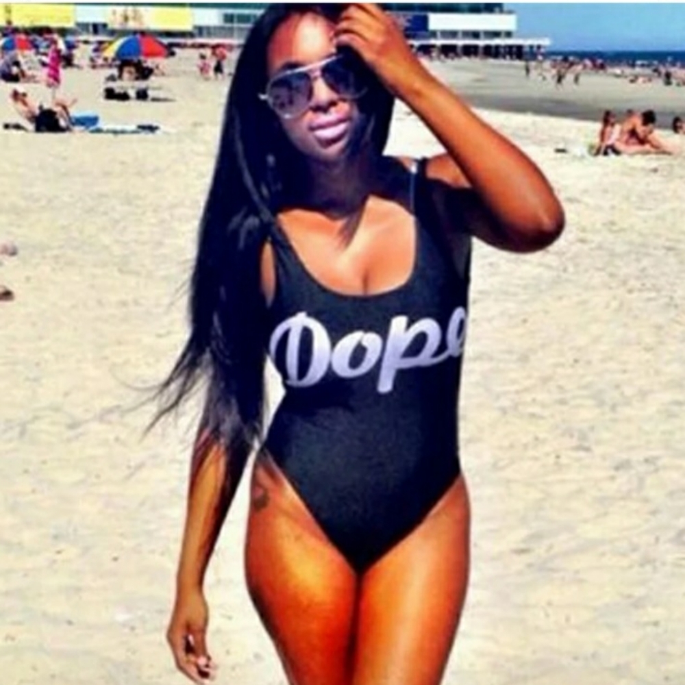 Novelty Black One Piece Swimsuit